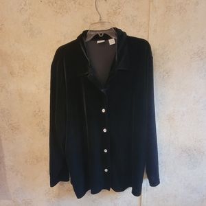 Cherokee Black Velvet like Cardigan or Shirt